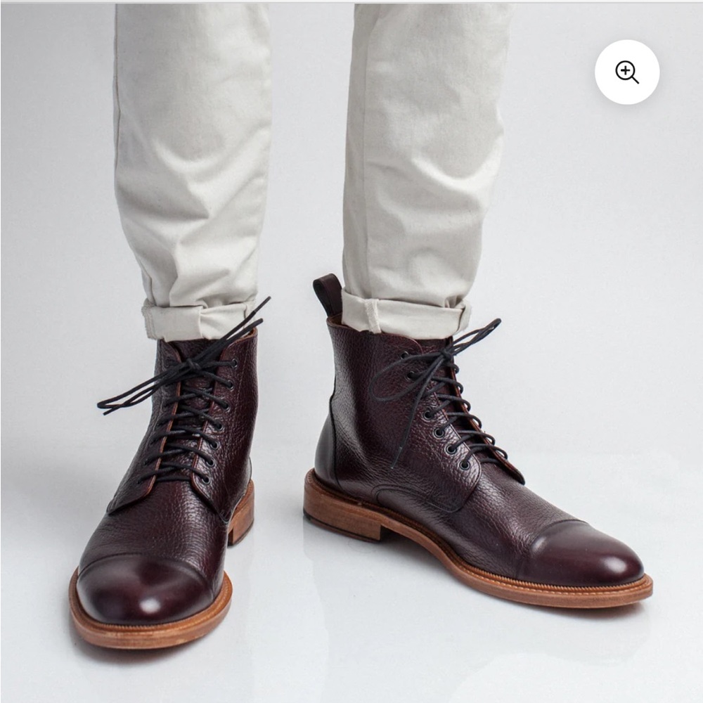 Taft Dark Brown Leather Lace-Up Boots